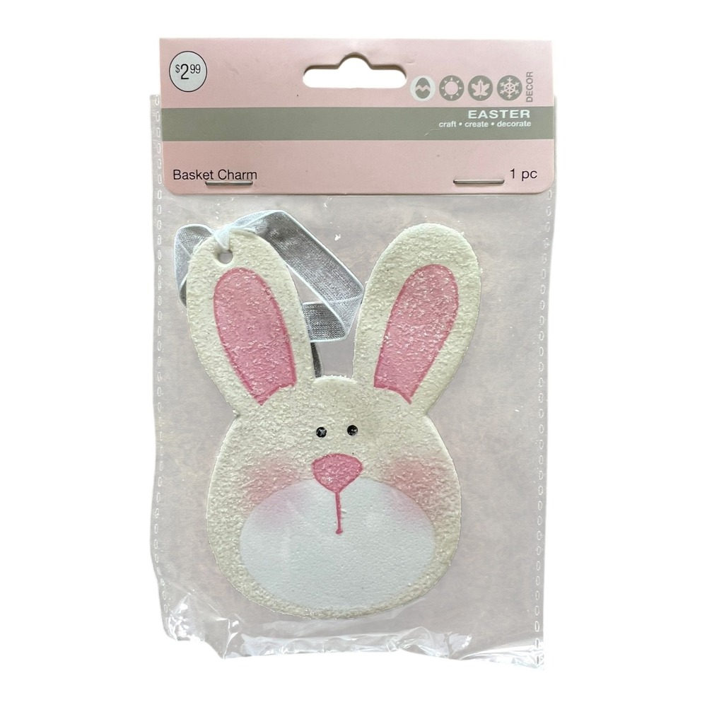 Jo-Ann Easter Basket Charm Unisex OS White Brand New Rabbit Bunny Decor
